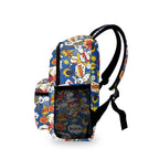 Personalised Comic Book Blue Small Kids Backpack, Name On Back Personalised Small Kids Backpack comic Printed Offshore