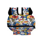 Personalised Comic Book Blue Small Kids Backpack, Name On Back Personalised Small Kids Backpack comic Printed Offshore