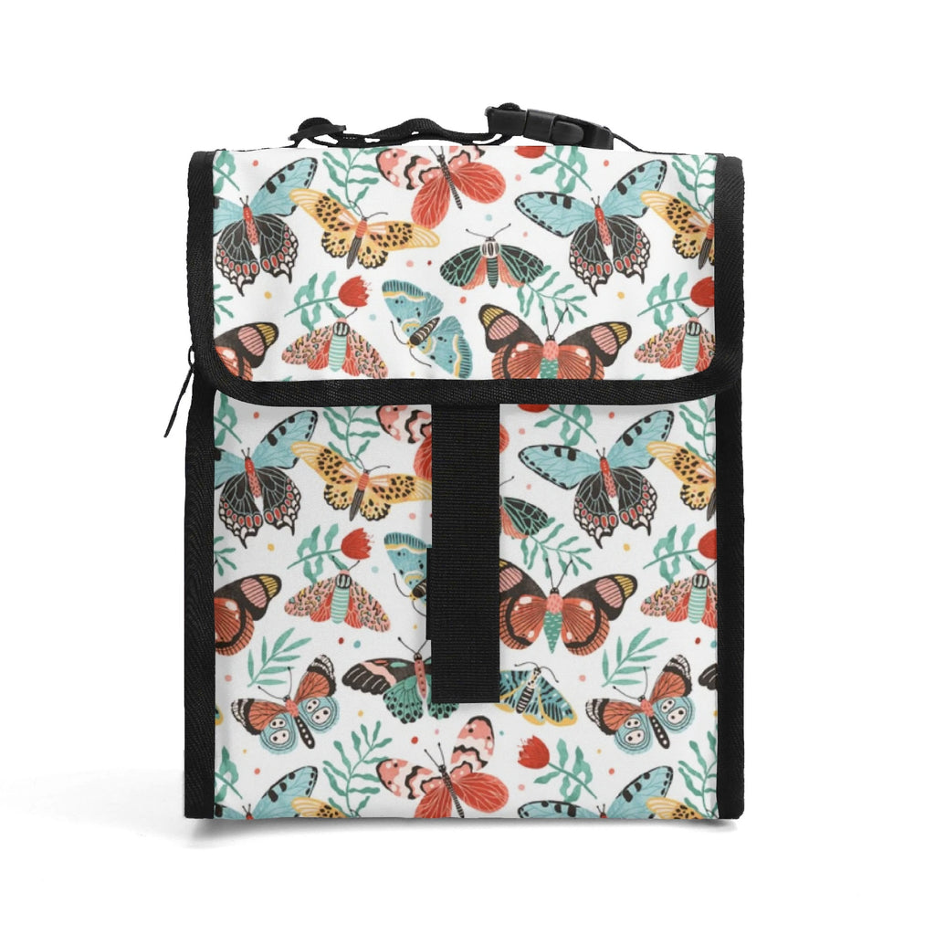 Pretty Moths And Butterflies Flip-top Lunch Bag Default Title Flip Top Lunch Bag animal Printed Offshore
