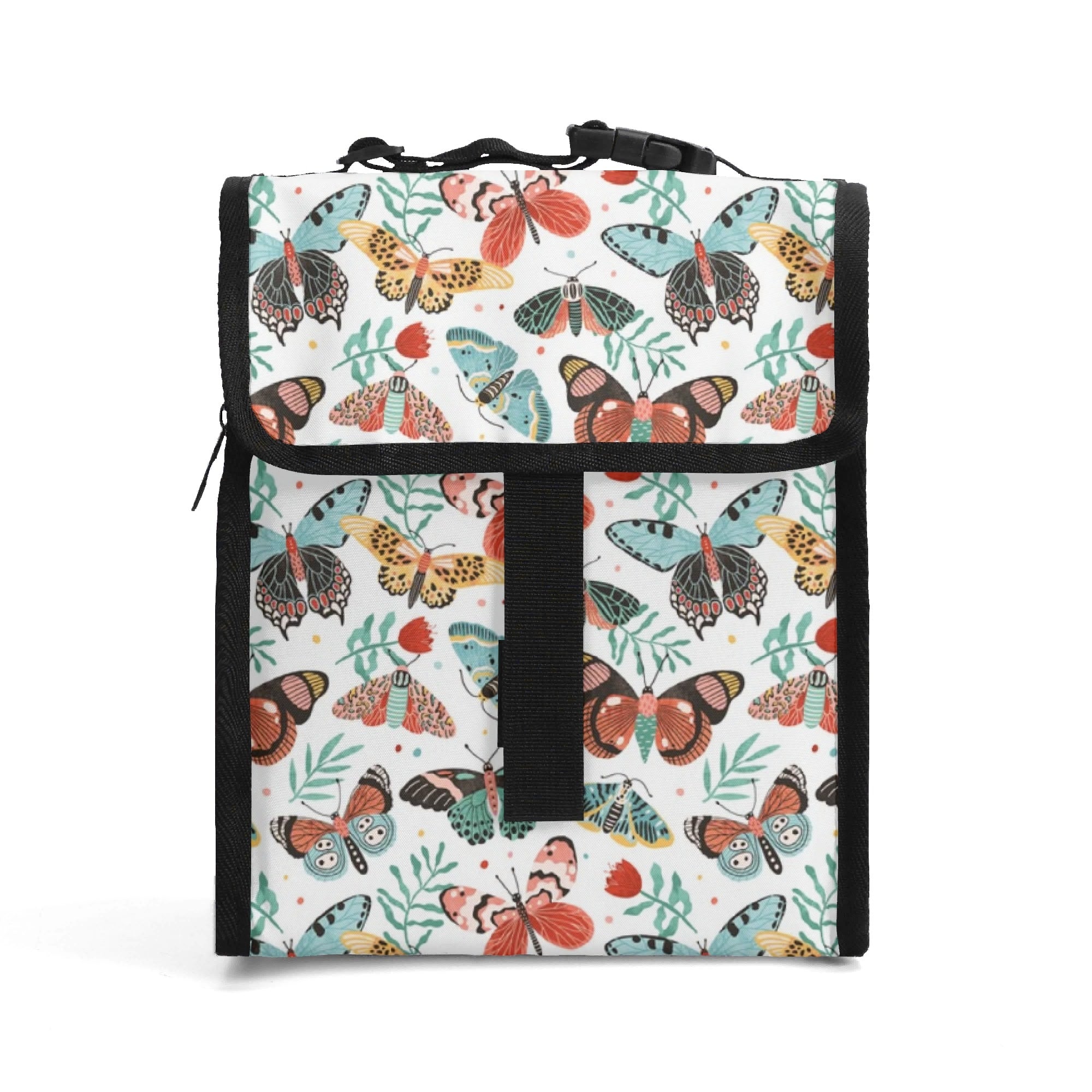 Pretty Moths And Butterflies Flip-top Lunch Bag Default Title Flip Top Lunch Bag animal Printed Offshore