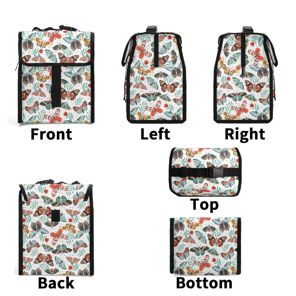 Pretty Moths And Butterflies Flip-top Lunch Bag Flip Top Lunch Bag animal Printed Offshore