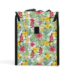 Tropical Flowers On White Flip-top Lunch Bag Flip Top Lunch Bag Plants Printed Offshore