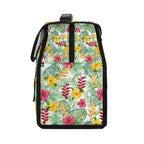 Tropical Flowers On White Flip-top Lunch Bag Flip Top Lunch Bag Plants Printed Offshore