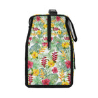 Tropical Flowers On White Flip-top Lunch Bag Flip Top Lunch Bag Plants Printed Offshore