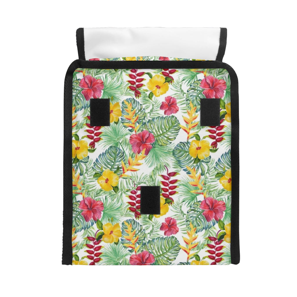 Tropical Flowers On White Flip-top Lunch Bag Flip Top Lunch Bag Plants Printed Offshore