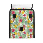 Tropical Flowers On White Flip-top Lunch Bag Flip Top Lunch Bag Plants Printed Offshore