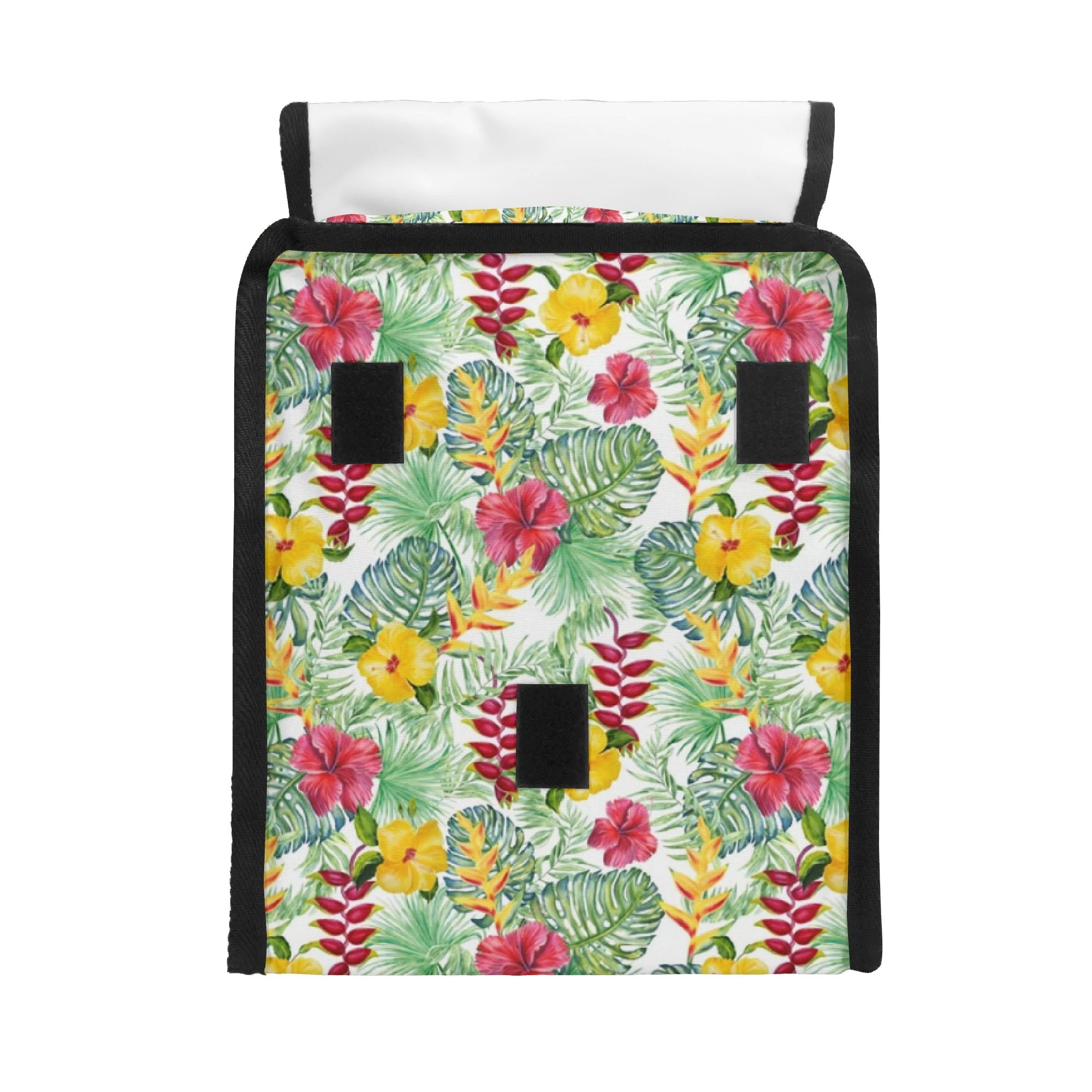 Tropical Flowers On White Flip-top Lunch Bag Flip Top Lunch Bag Plants Printed Offshore