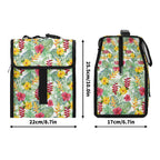 Tropical Flowers On White Flip-top Lunch Bag Flip Top Lunch Bag Plants Printed Offshore