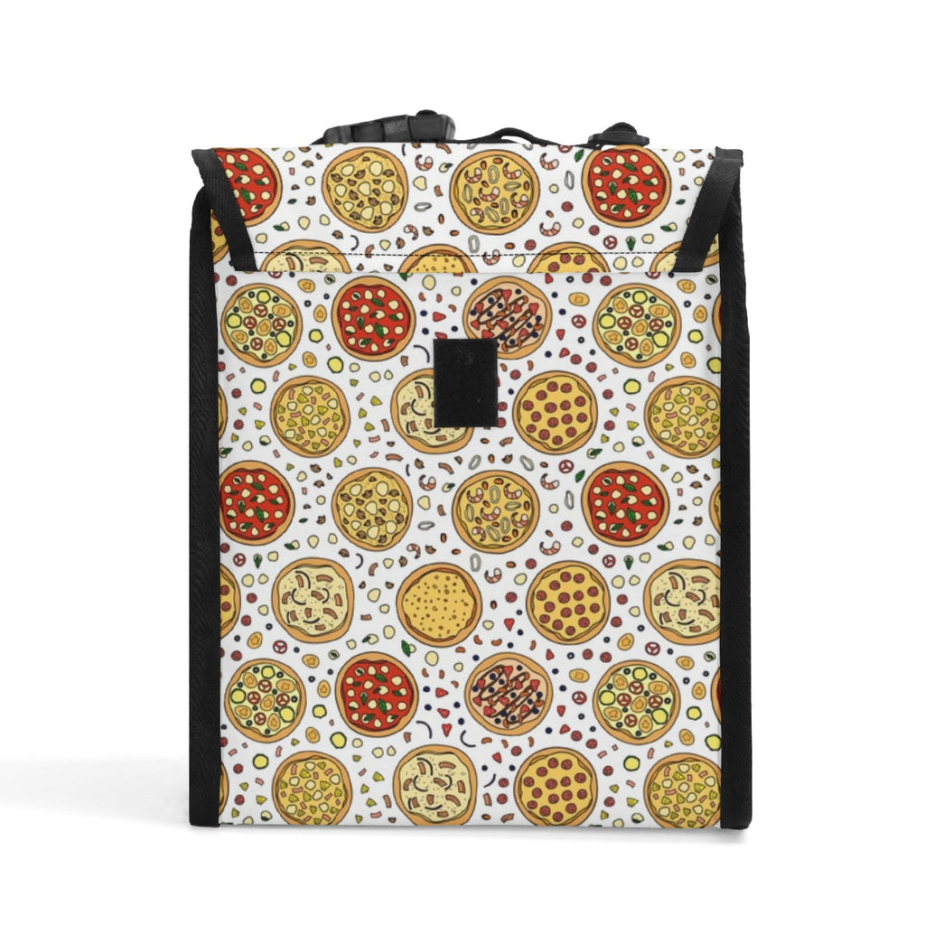 Round Pizzas On White Flip-top Lunch Bag Flip Top Lunch Bag Food Printed Offshore