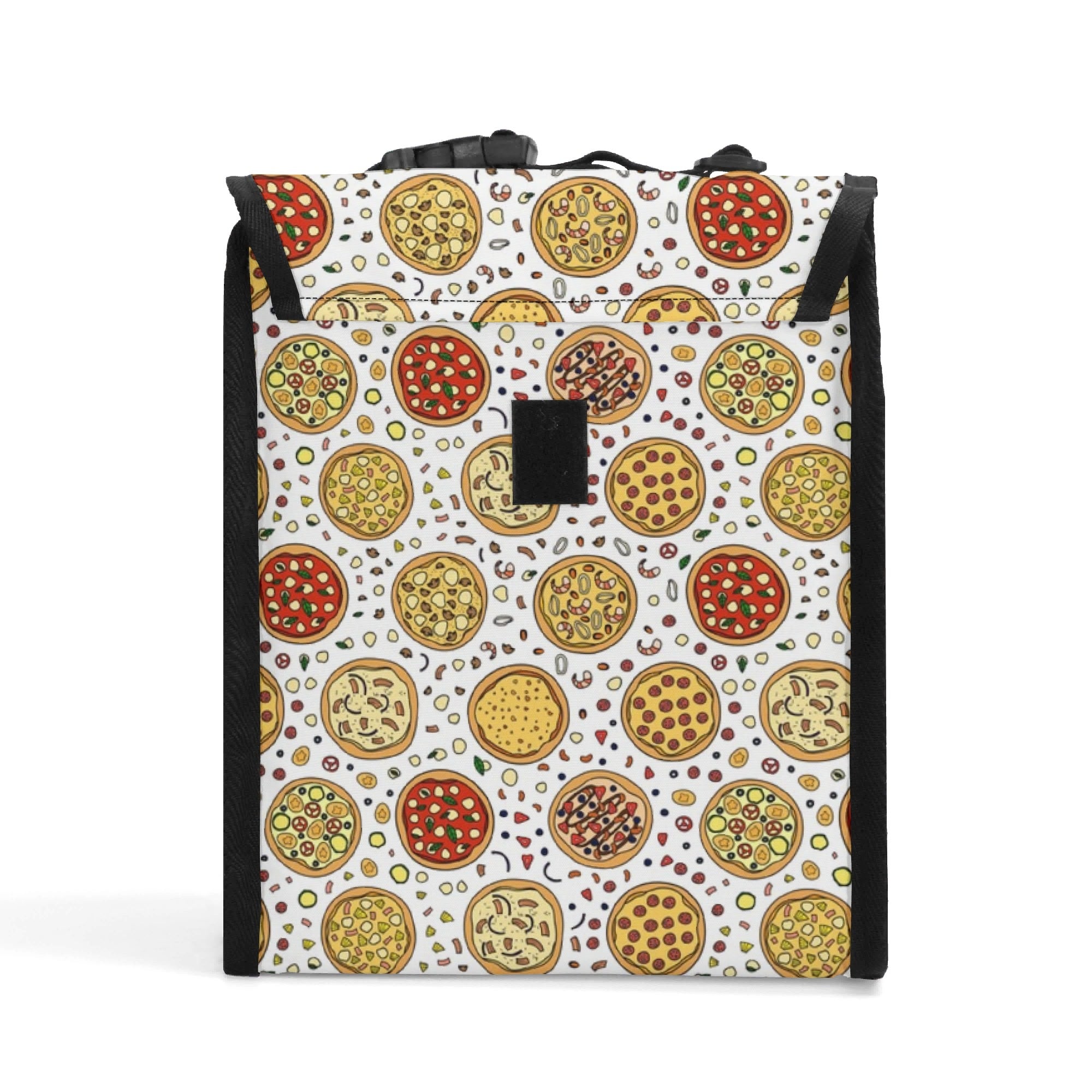 Round Pizzas On White Flip-top Lunch Bag Flip Top Lunch Bag Food Printed Offshore