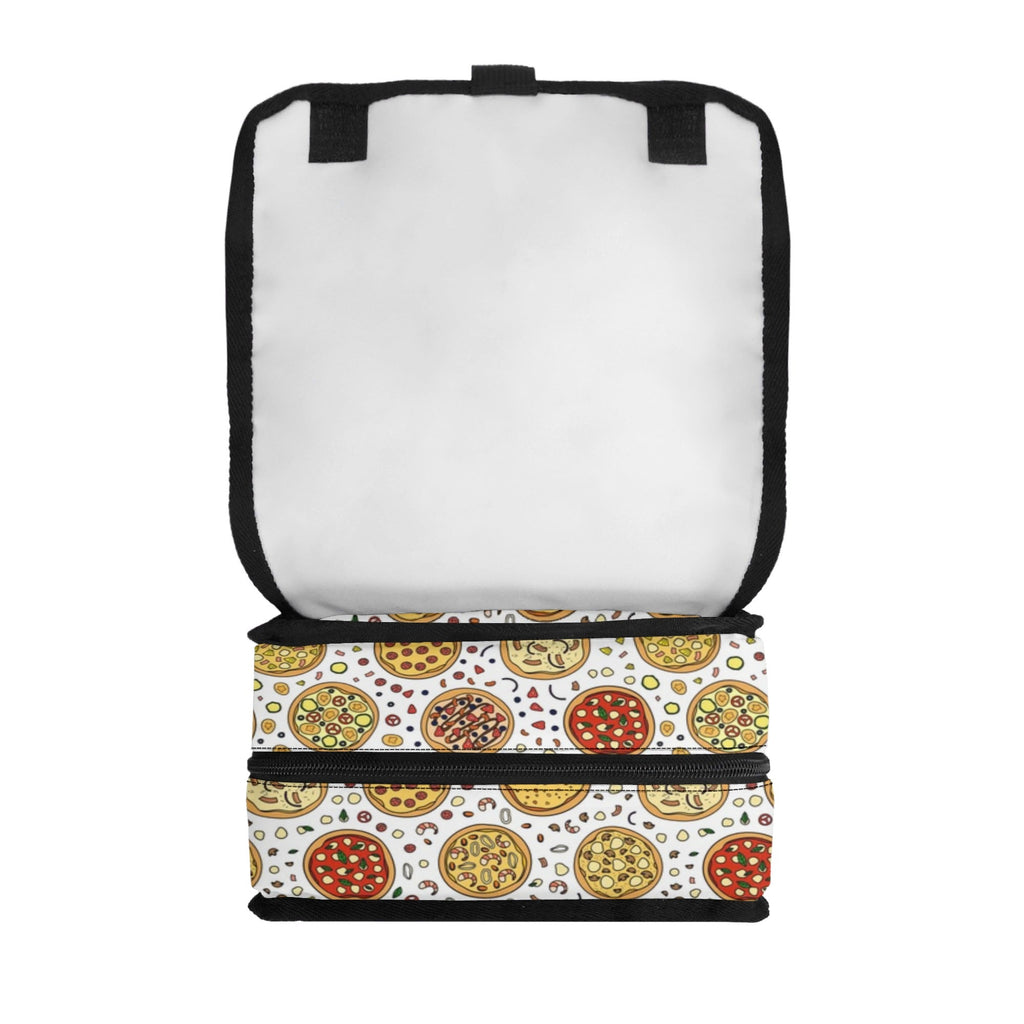 Round Pizzas On White Flip-top Lunch Bag Flip Top Lunch Bag Food Printed Offshore