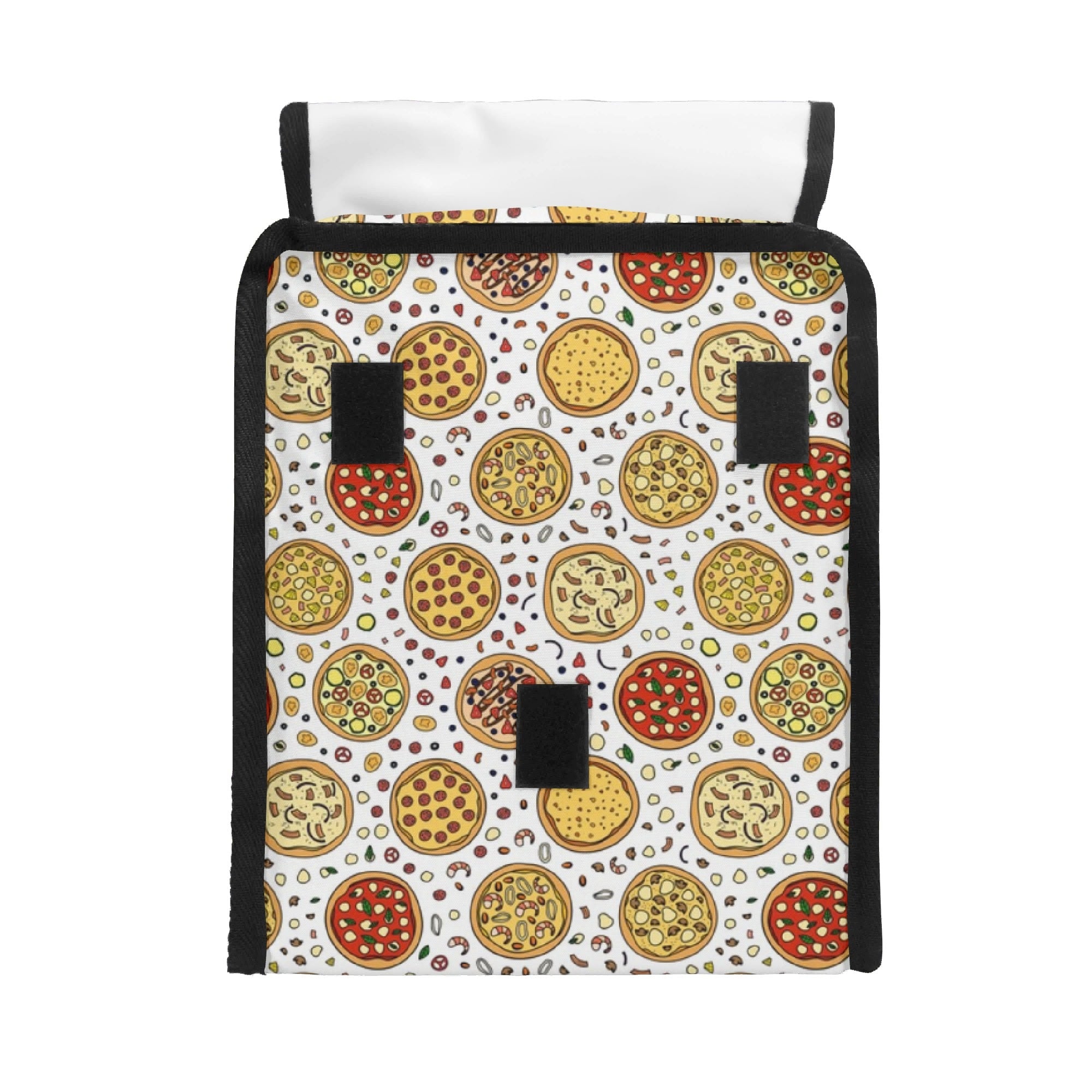 Round Pizzas On White Flip-top Lunch Bag Flip Top Lunch Bag Food Printed Offshore