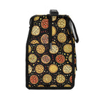 Round Pizzas On Black Flip-top Lunch Bag Flip Top Lunch Bag Printed Offshore