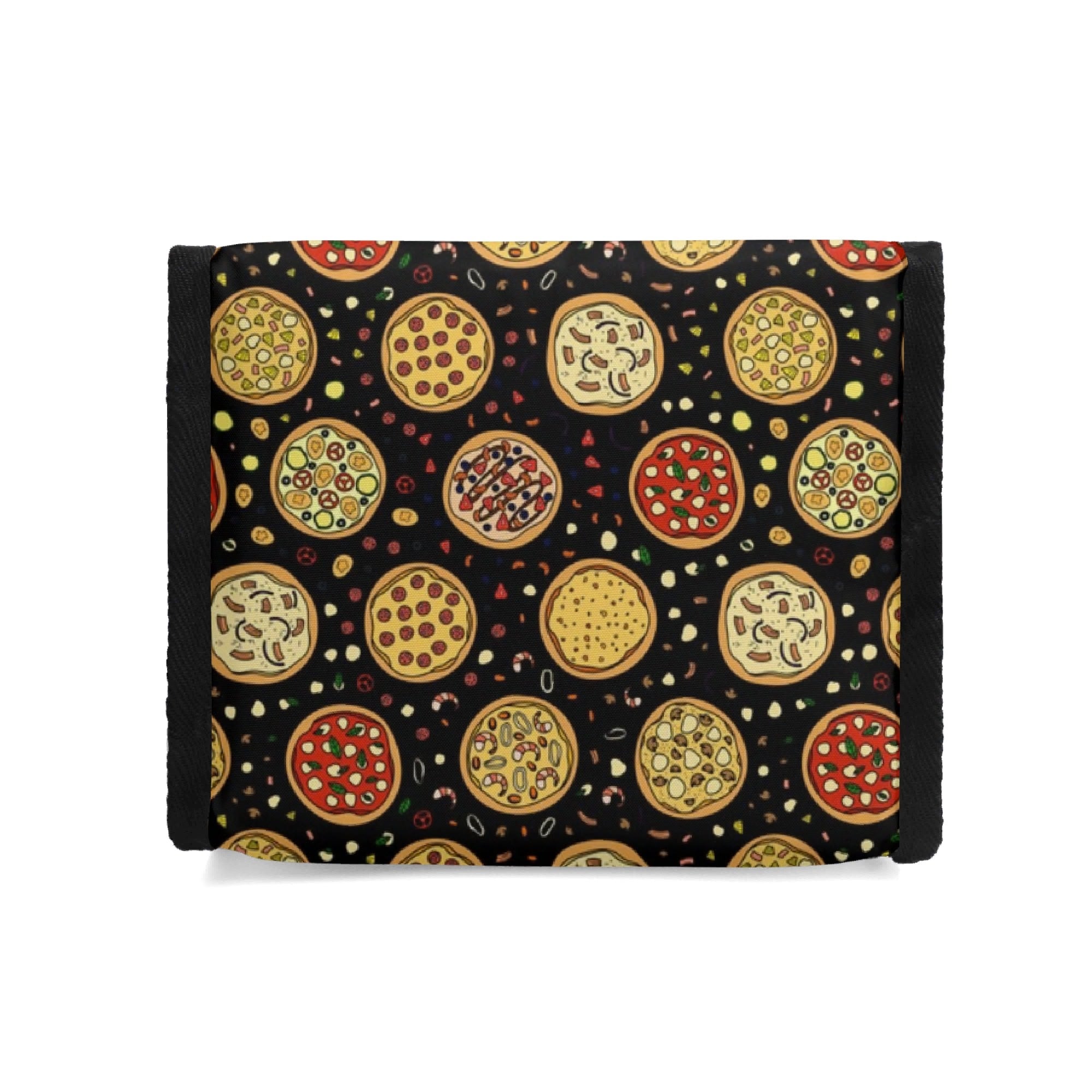 Round Pizzas On Black Flip-top Lunch Bag Flip Top Lunch Bag Printed Offshore