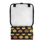Round Pizzas On Black Flip-top Lunch Bag Flip Top Lunch Bag Printed Offshore
