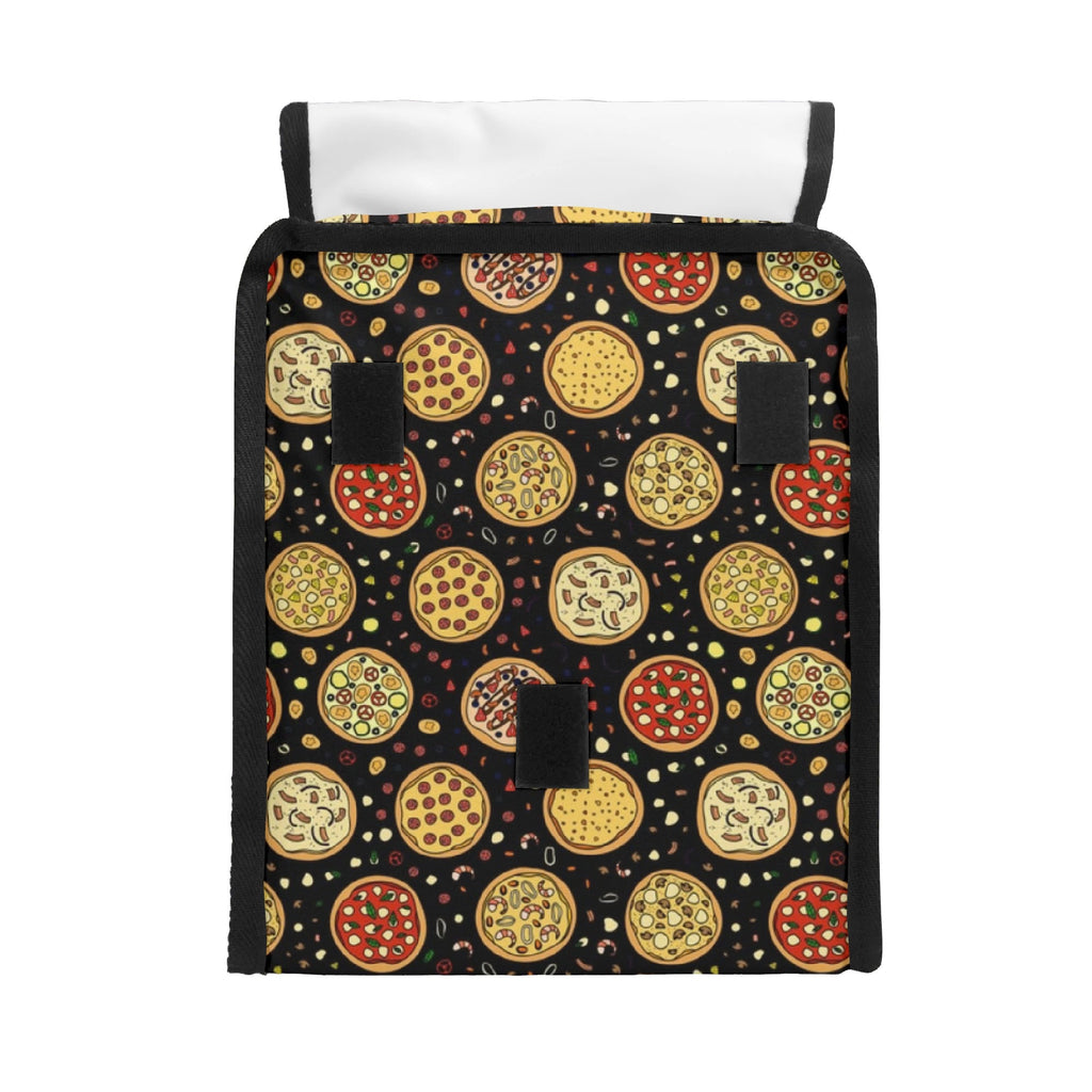 Round Pizzas On Black Flip-top Lunch Bag Flip Top Lunch Bag Printed Offshore