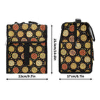 Round Pizzas On Black Flip-top Lunch Bag Flip Top Lunch Bag Printed Offshore