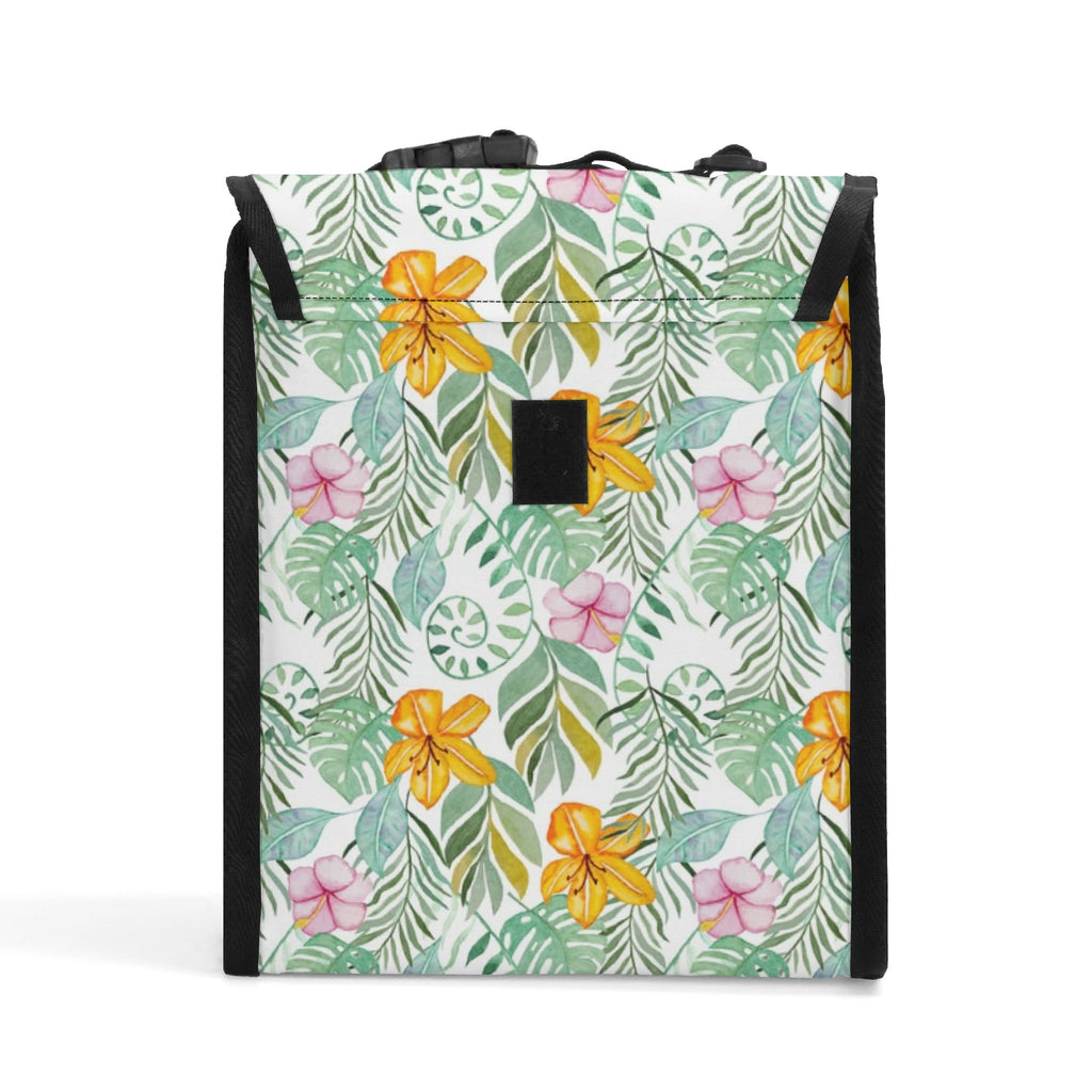 Tropical Flowers And Leaves Flip-top Lunch Bag Flip Top Lunch Bag Plants Printed Offshore