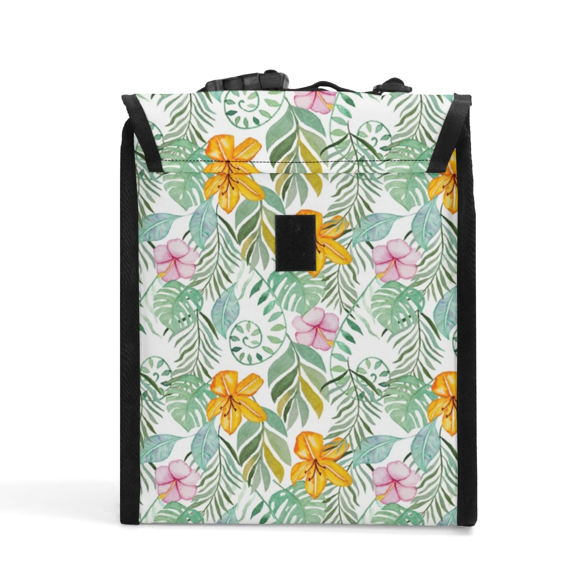 Tropical Flowers And Leaves Flip-top Lunch Bag Flip Top Lunch Bag Plants Printed Offshore