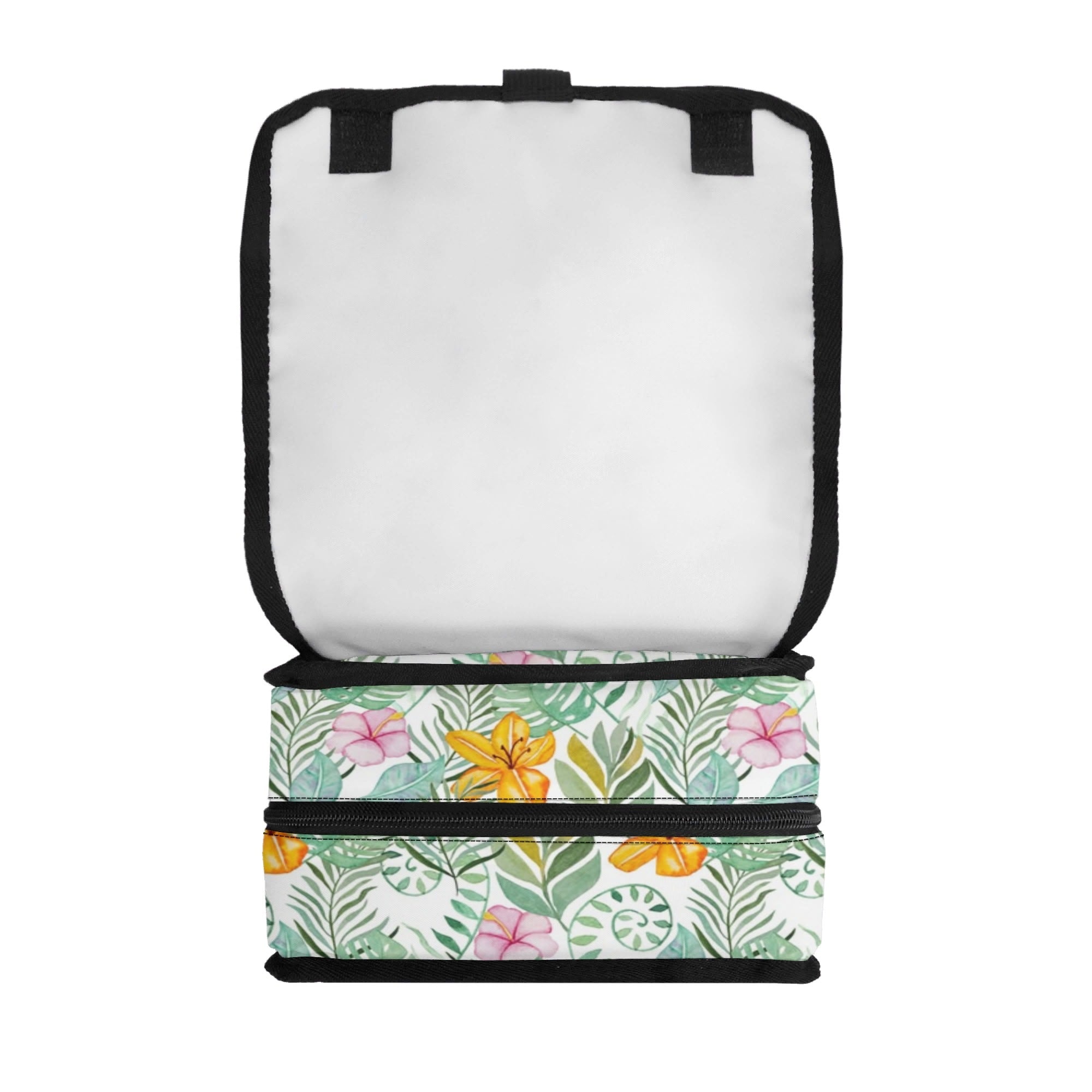 Tropical Flowers And Leaves Flip-top Lunch Bag Flip Top Lunch Bag Plants Printed Offshore