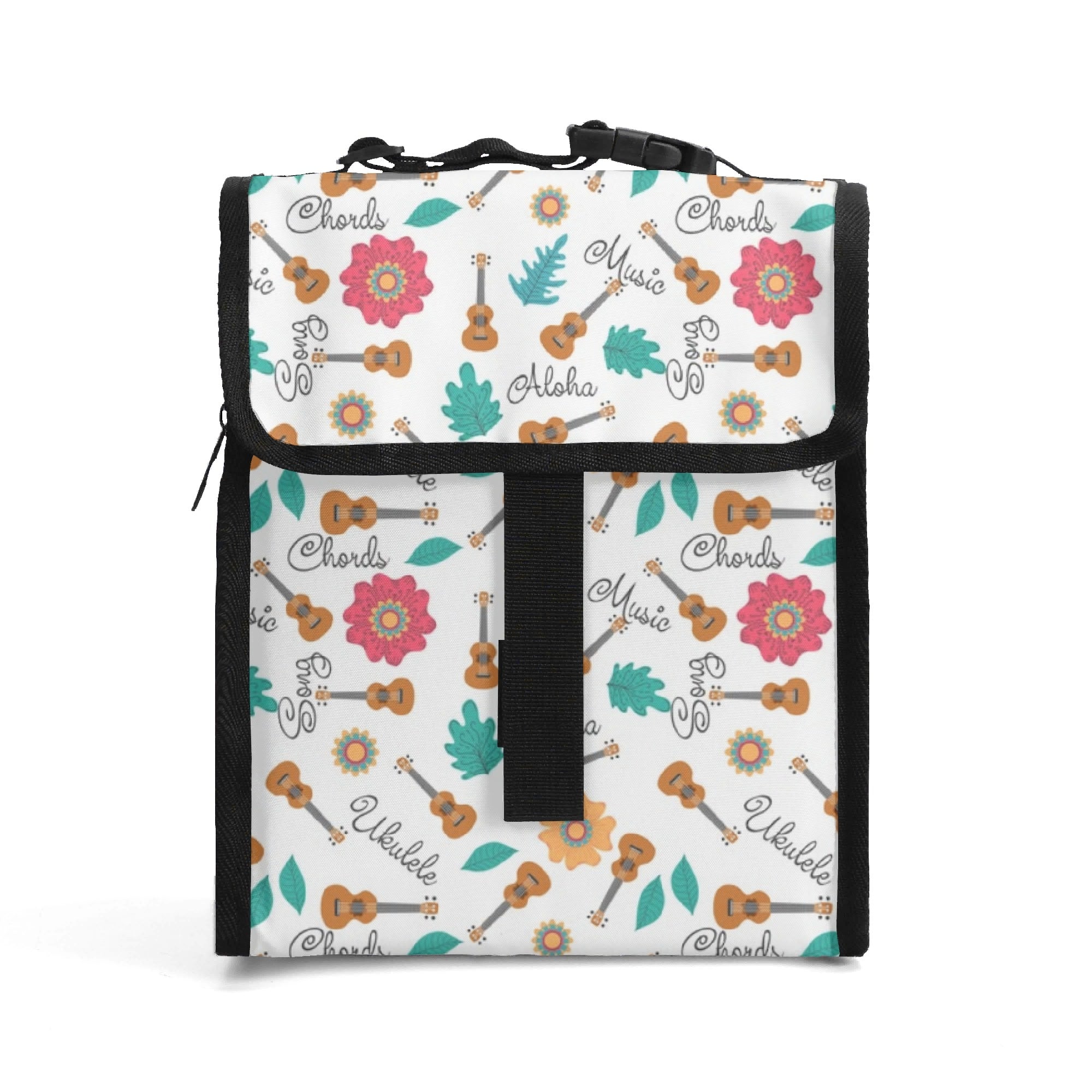 Ukulele Flip-top Lunch Bag Default Title Flip Top Lunch Bag Music Printed Offshore
