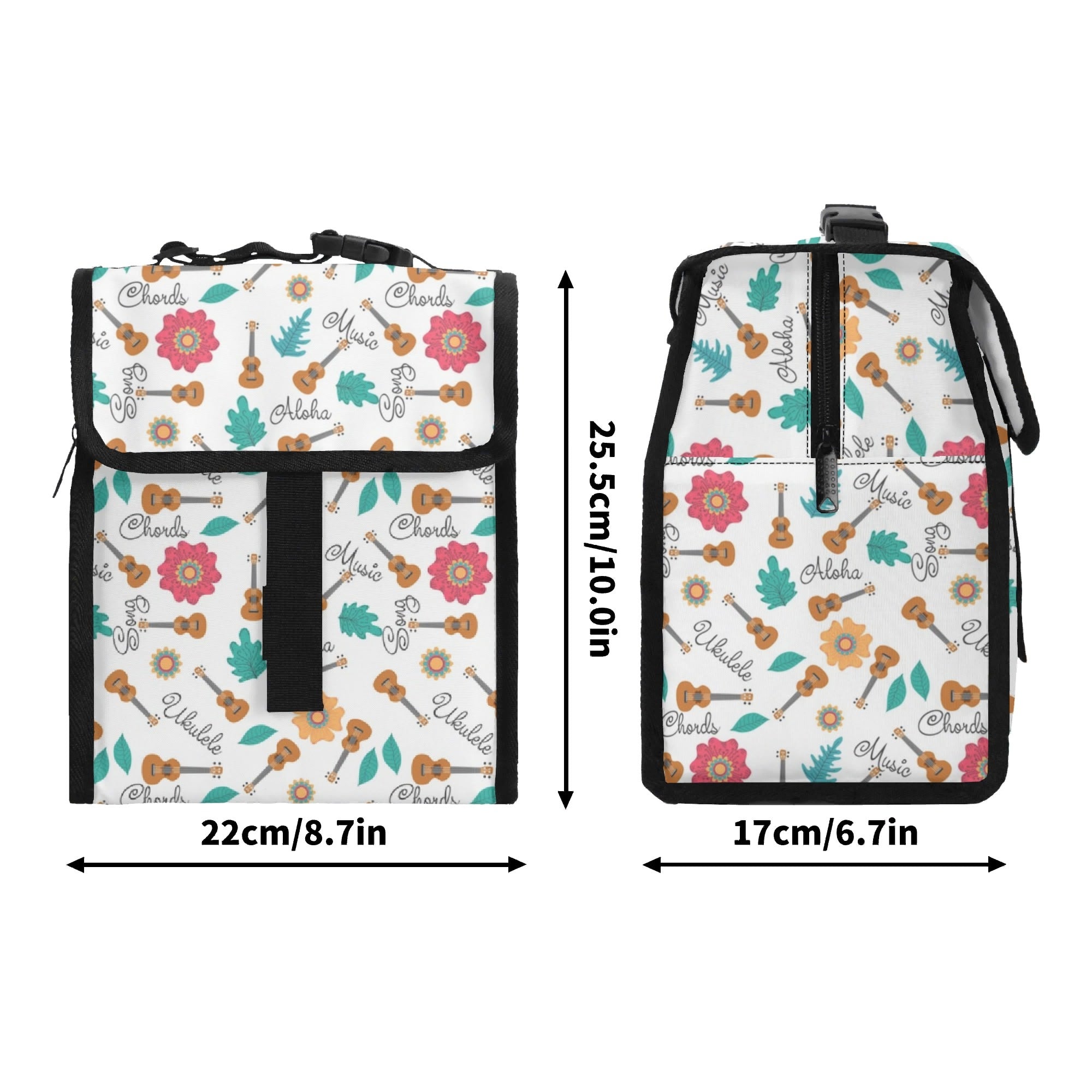 Ukulele Flip-top Lunch Bag Flip Top Lunch Bag Music Printed Offshore