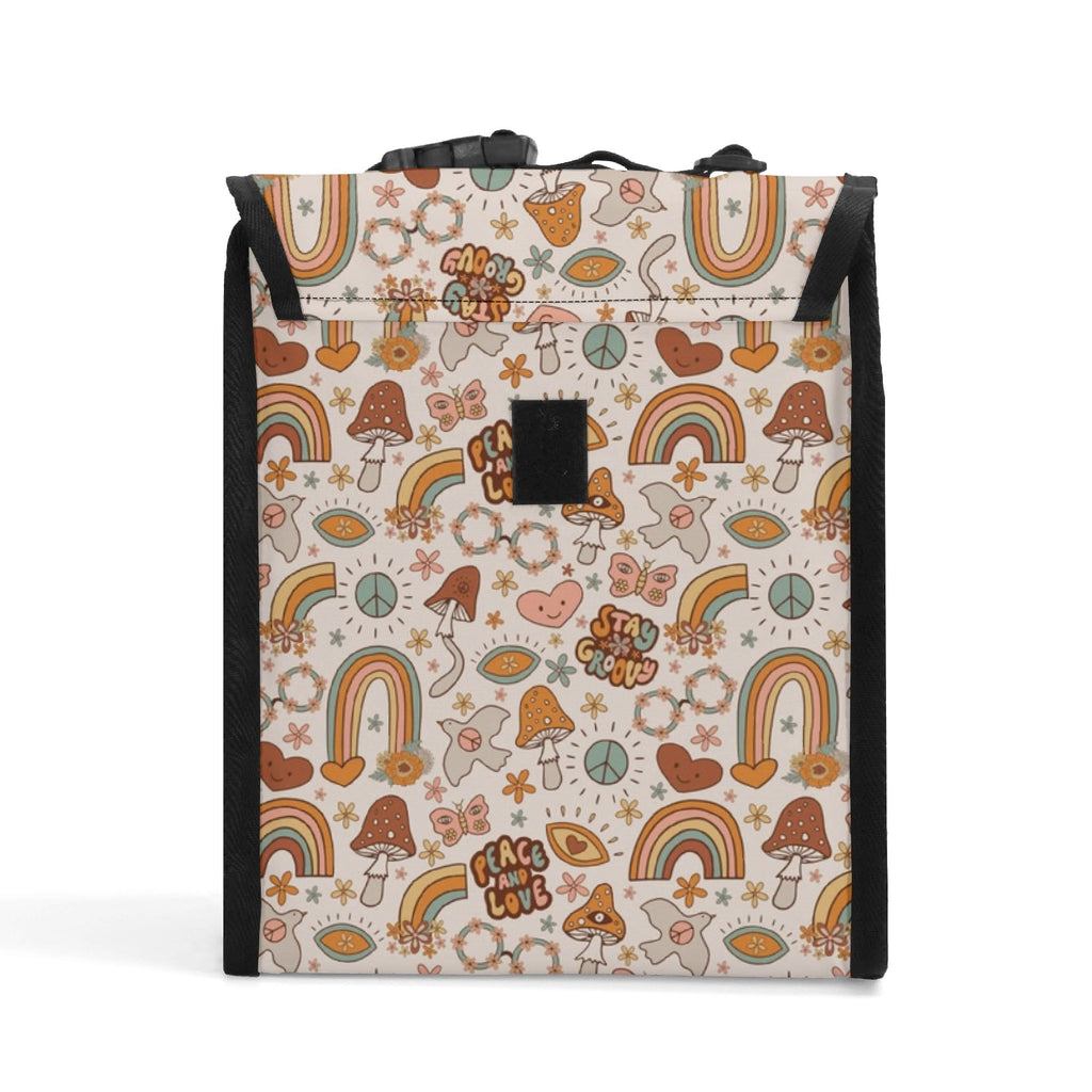 Peace And Love Flip-top Lunch Bag Flip Top Lunch Bag Printed Offshore Retro