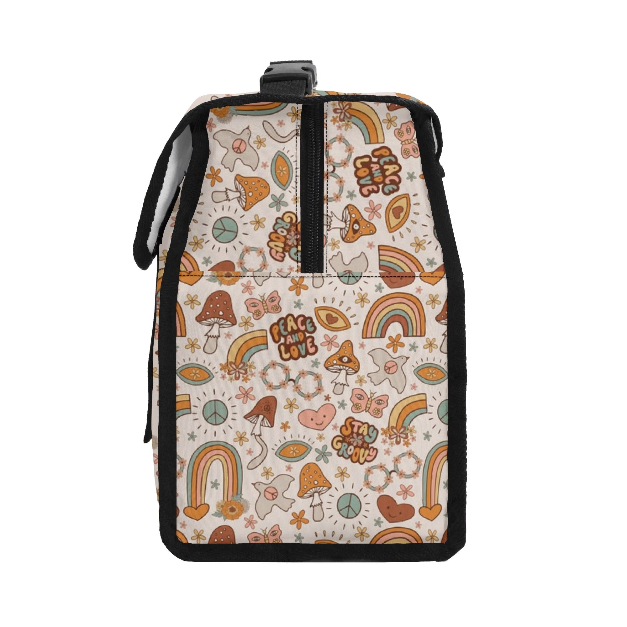 Peace And Love Flip-top Lunch Bag Flip Top Lunch Bag Printed Offshore Retro
