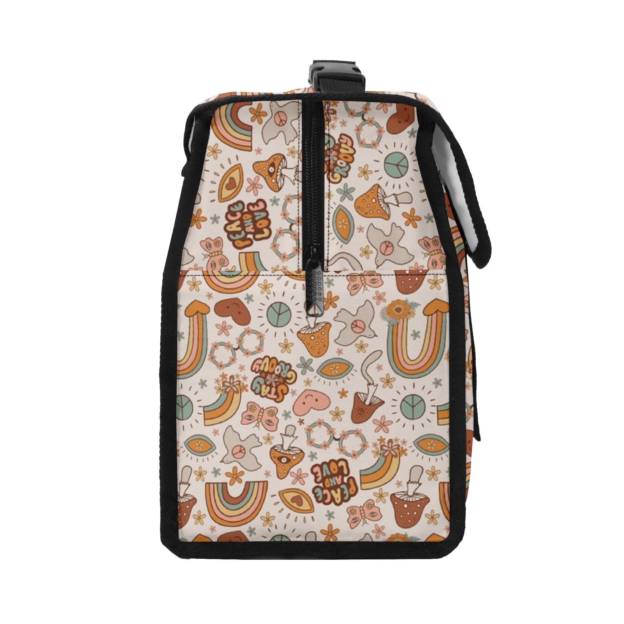 Peace And Love Flip-top Lunch Bag Flip Top Lunch Bag Printed Offshore Retro