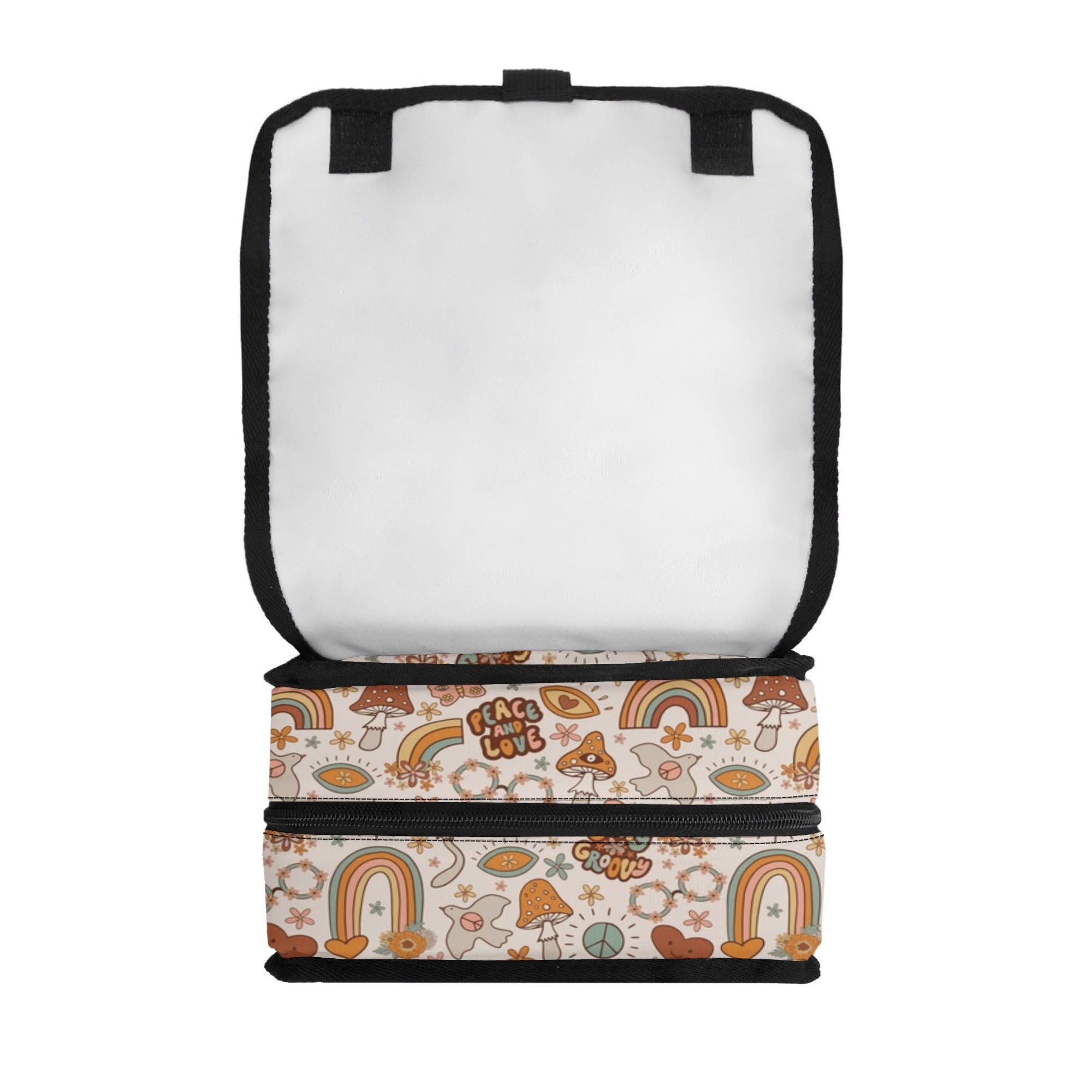 Peace And Love Flip-top Lunch Bag Flip Top Lunch Bag Printed Offshore Retro