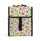 Pink And Yellow Floral Flip-top Lunch Bag Default Title Flip Top Lunch Bag Plants Printed Offshore