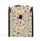 Pink And Yellow Floral Flip-top Lunch Bag Flip Top Lunch Bag Plants Printed Offshore