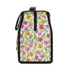 Pink And Yellow Floral Flip-top Lunch Bag Flip Top Lunch Bag Plants Printed Offshore