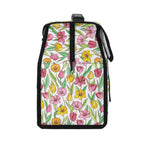 Pink And Yellow Floral Flip-top Lunch Bag Flip Top Lunch Bag Plants Printed Offshore