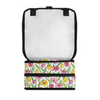 Pink And Yellow Floral Flip-top Lunch Bag Flip Top Lunch Bag Plants Printed Offshore