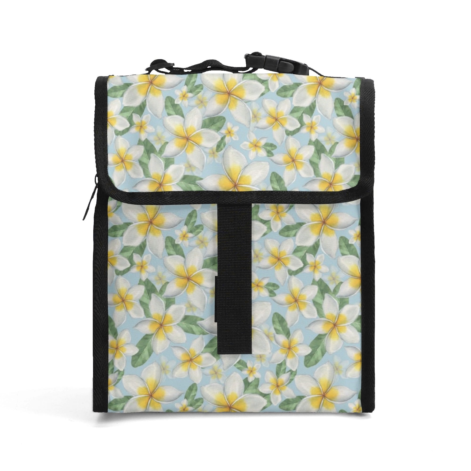 Delicate Frangipani Flip-top Lunch Bag Default Title Flip Top Lunch Bag Plants Printed Offshore