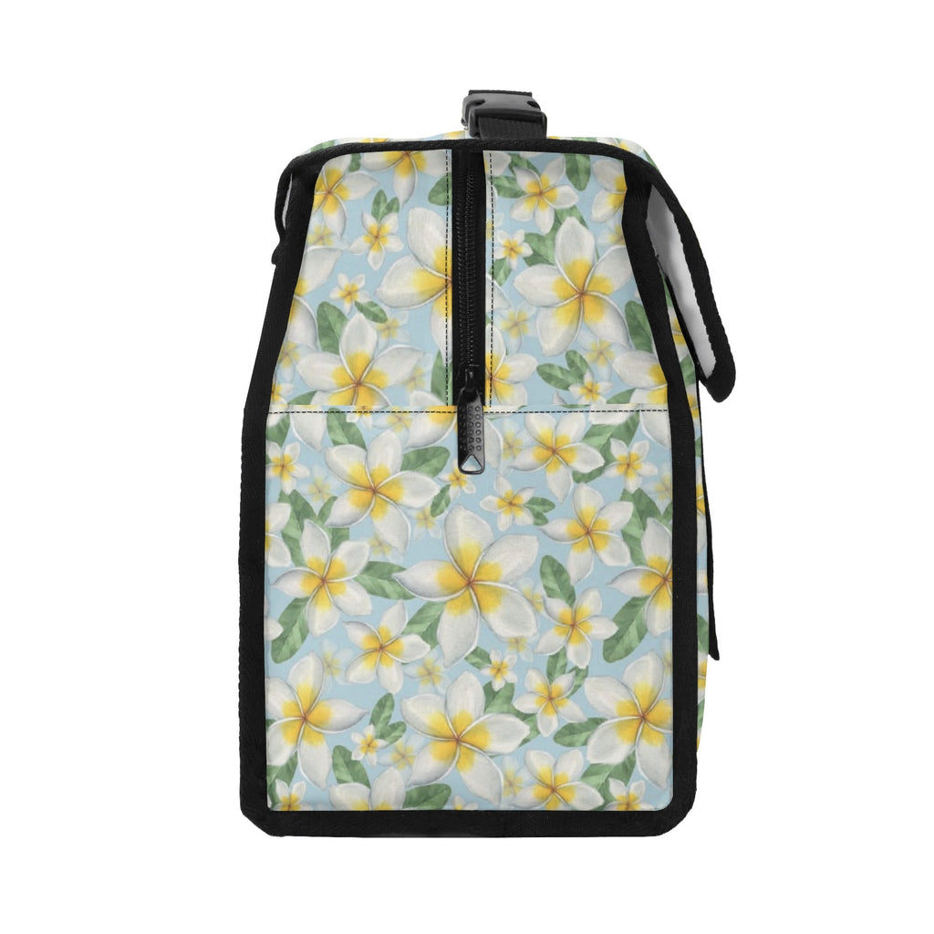 Delicate Frangipani Flip-top Lunch Bag Flip Top Lunch Bag Plants Printed Offshore