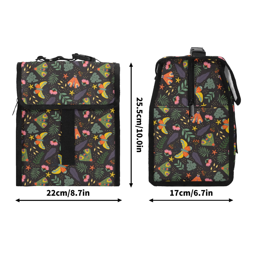 Dark Butterfly Flip-top Lunch Bag Flip Top Lunch Bag animal Printed Offshore