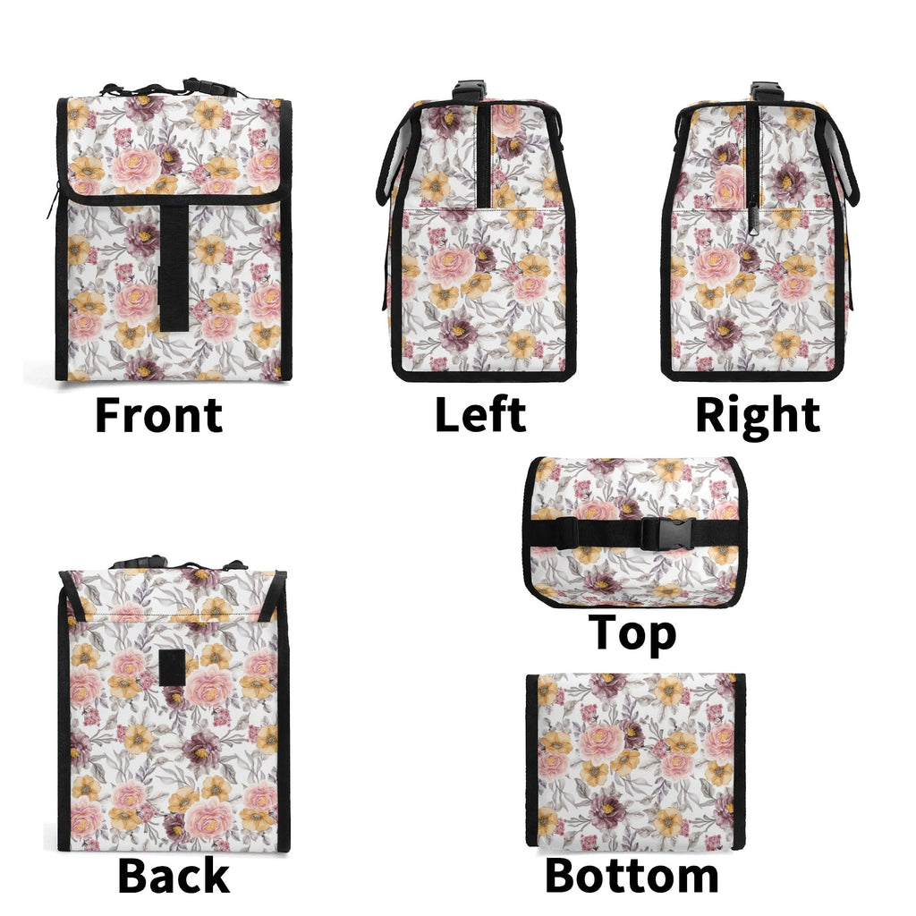 Painted Flowers Flip-top Lunch Bag Flip Top Lunch Bag Plants Printed Offshore