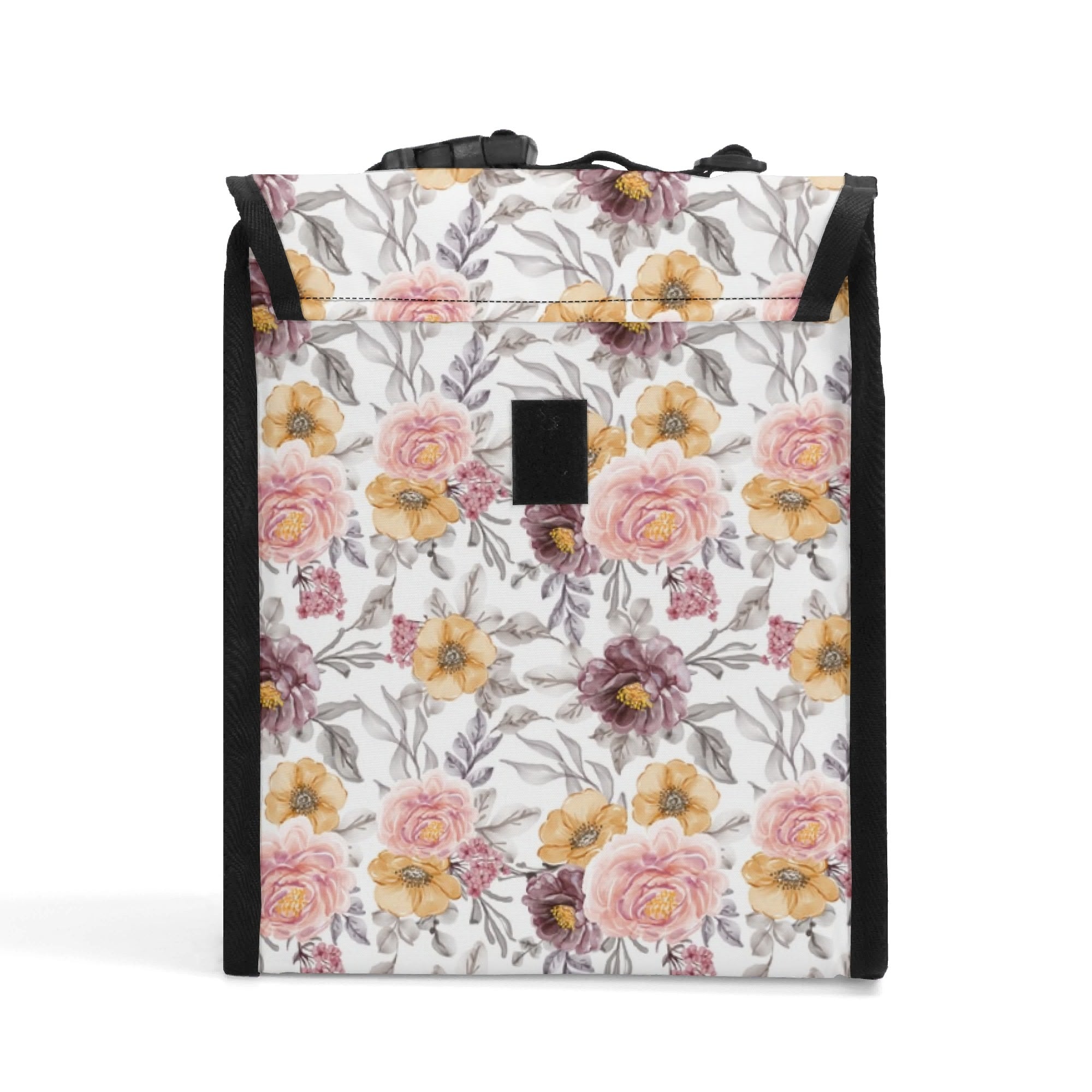 Painted Flowers Flip-top Lunch Bag Flip Top Lunch Bag Plants Printed Offshore