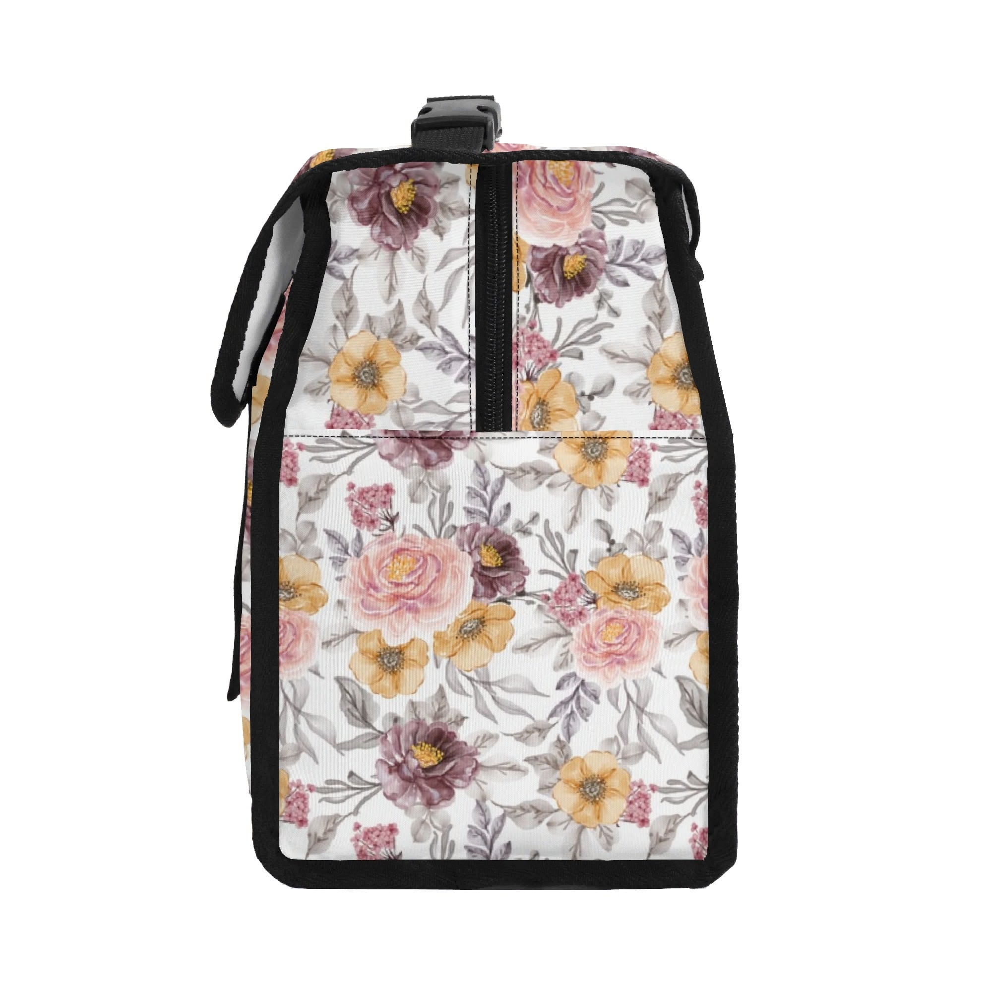 Painted Flowers Flip-top Lunch Bag Flip Top Lunch Bag Plants Printed Offshore