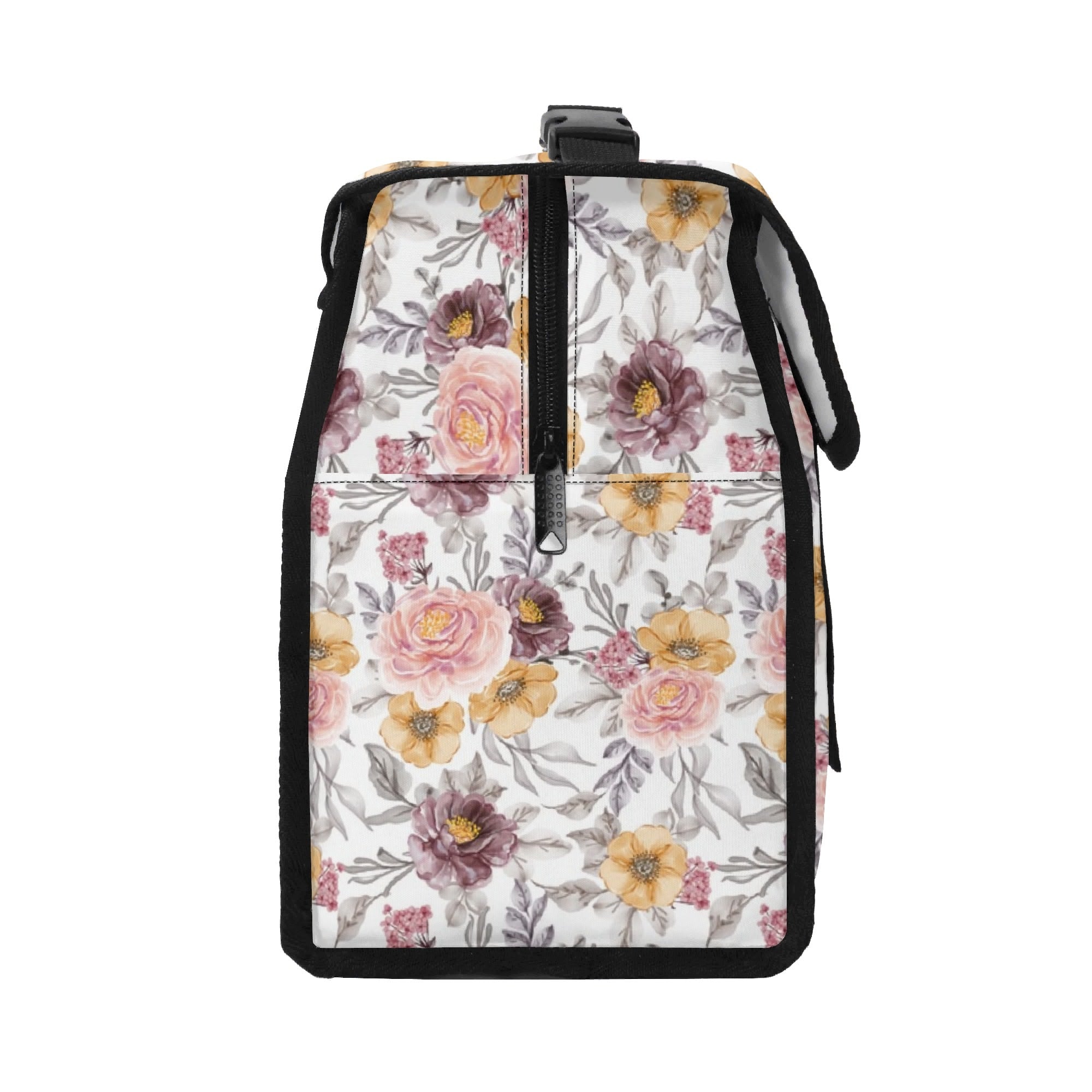 Painted Flowers Flip-top Lunch Bag Flip Top Lunch Bag Plants Printed Offshore