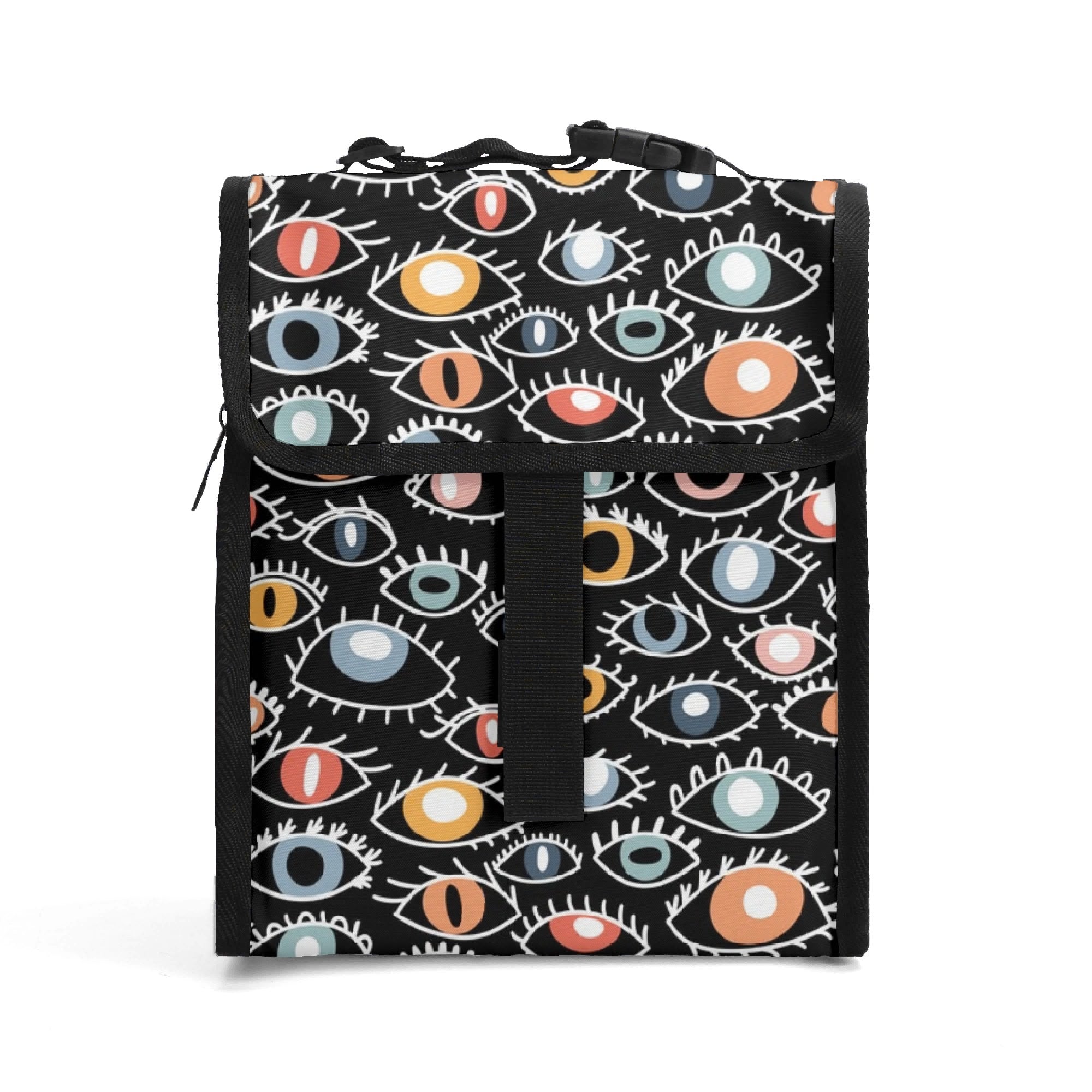 Eyes On Black Flip-top Lunch Bag Default Title Flip Top Lunch Bag Printed Offshore