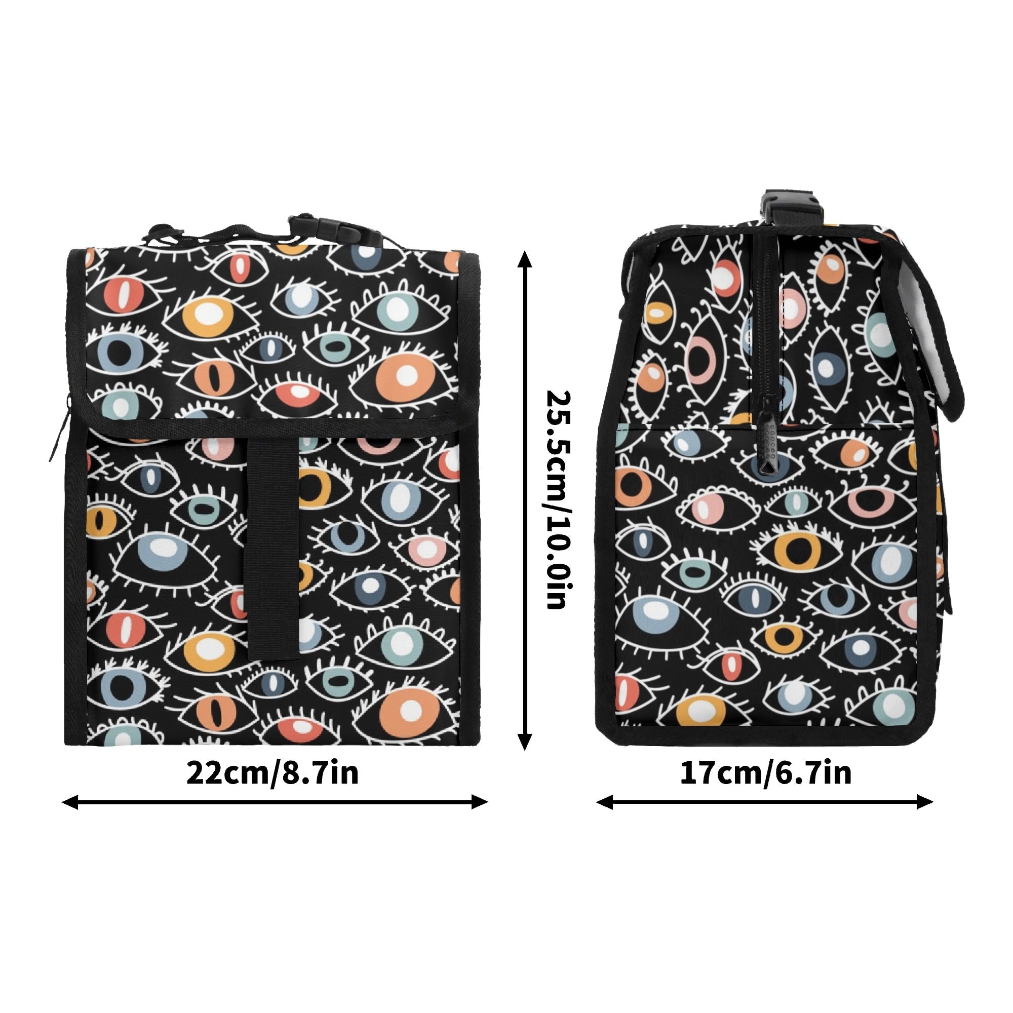 Eyes On Black Flip-top Lunch Bag Flip Top Lunch Bag Printed Offshore