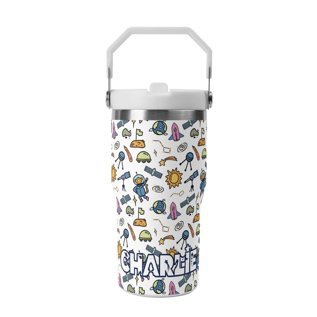 Personalised Monkey Astronaut In Space 20oz Stainless Steel Tumbler Screw On Lid With Straw Default Title Personalised 20oz Tumbler with Top Handle kids Printed Offshore Space