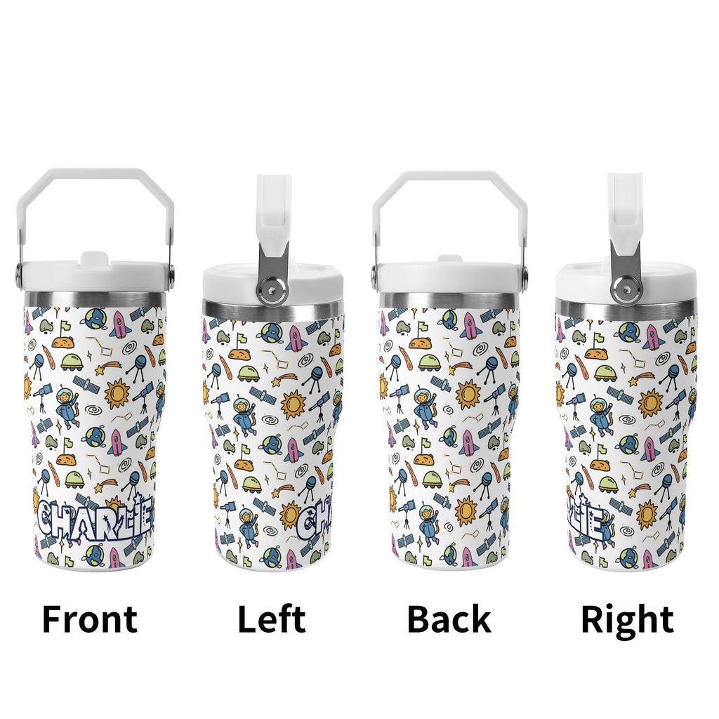 Personalised Monkey Astronaut In Space 20oz Stainless Steel Tumbler Screw On Lid With Straw Personalised 20oz Tumbler with Top Handle kids Printed Offshore Space
