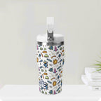 Personalised Monkey Astronaut In Space 20oz Stainless Steel Tumbler Screw On Lid With Straw Personalised 20oz Tumbler with Top Handle kids Printed Offshore Space