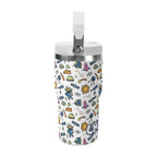 Personalised Monkey Astronaut In Space 20oz Stainless Steel Tumbler Screw On Lid With Straw Personalised 20oz Tumbler with Top Handle kids Printed Offshore Space