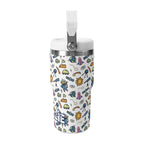 Personalised Monkey Astronaut In Space 20oz Stainless Steel Tumbler Screw On Lid With Straw Personalised 20oz Tumbler with Top Handle kids Printed Offshore Space