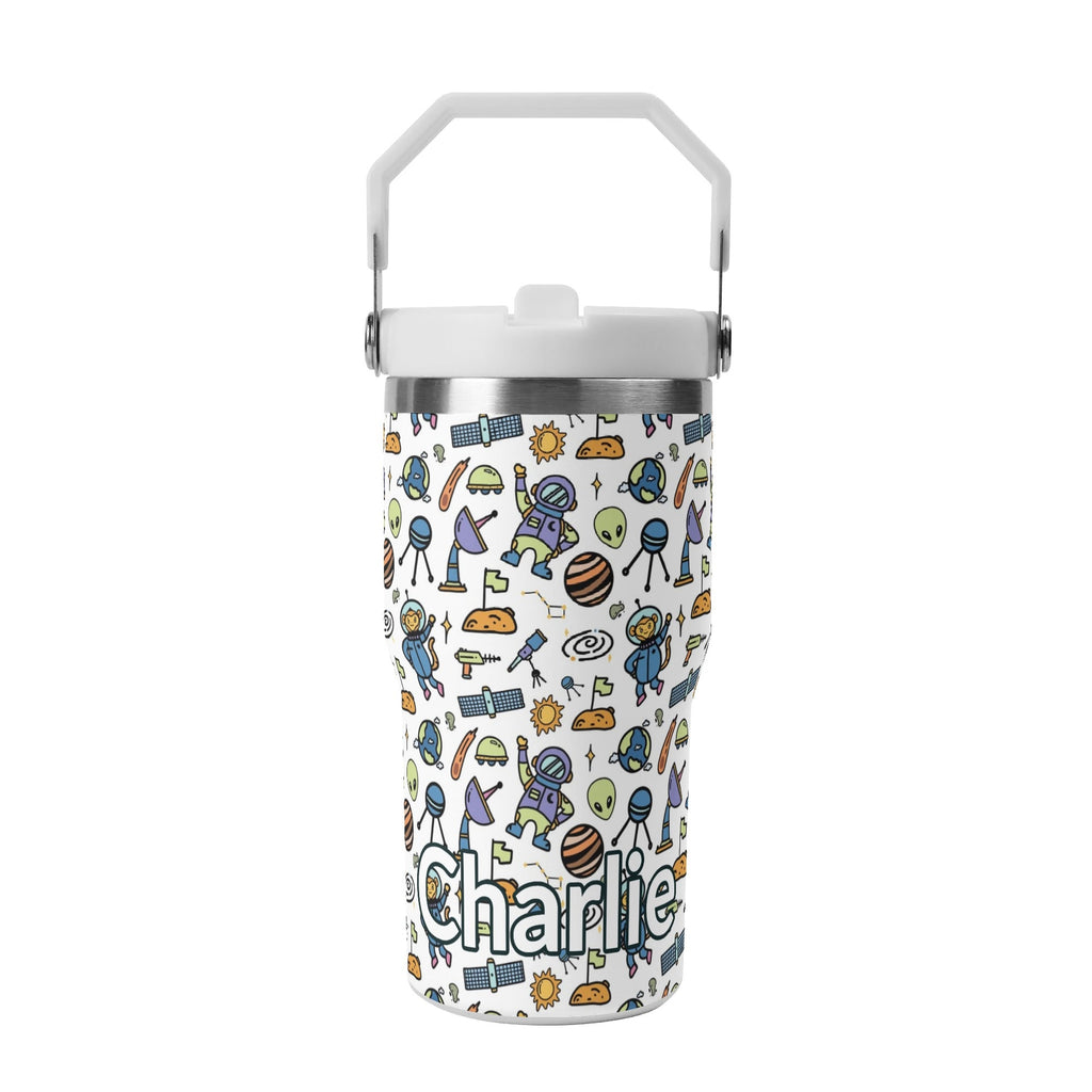 Personalised All About Space 20oz Stainless Steel Tumbler Screw On Lid With Straw Default Title Personalised 20oz Tumbler with Top Handle kids Printed Offshore Space